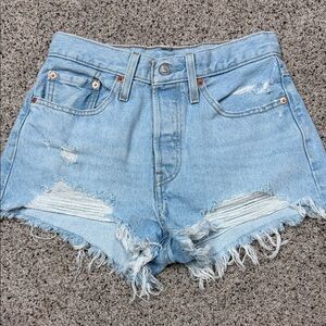 Levi's 501 Frayed Denim Shorts